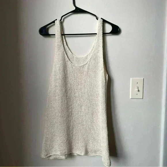 Cream Knit Top - Long & Flowy, Lower Back, Versatile Beach Cover-Up - Picture 3 of 7